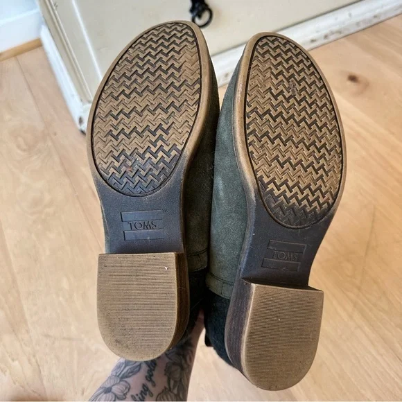 Toms Green Wool Suede ankle Booties size women’s 8 - Picture 4 of 6